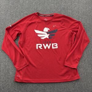 Nike Shirt Men XL Red Team RWB Element Dri Fit Running Pullover Stretch